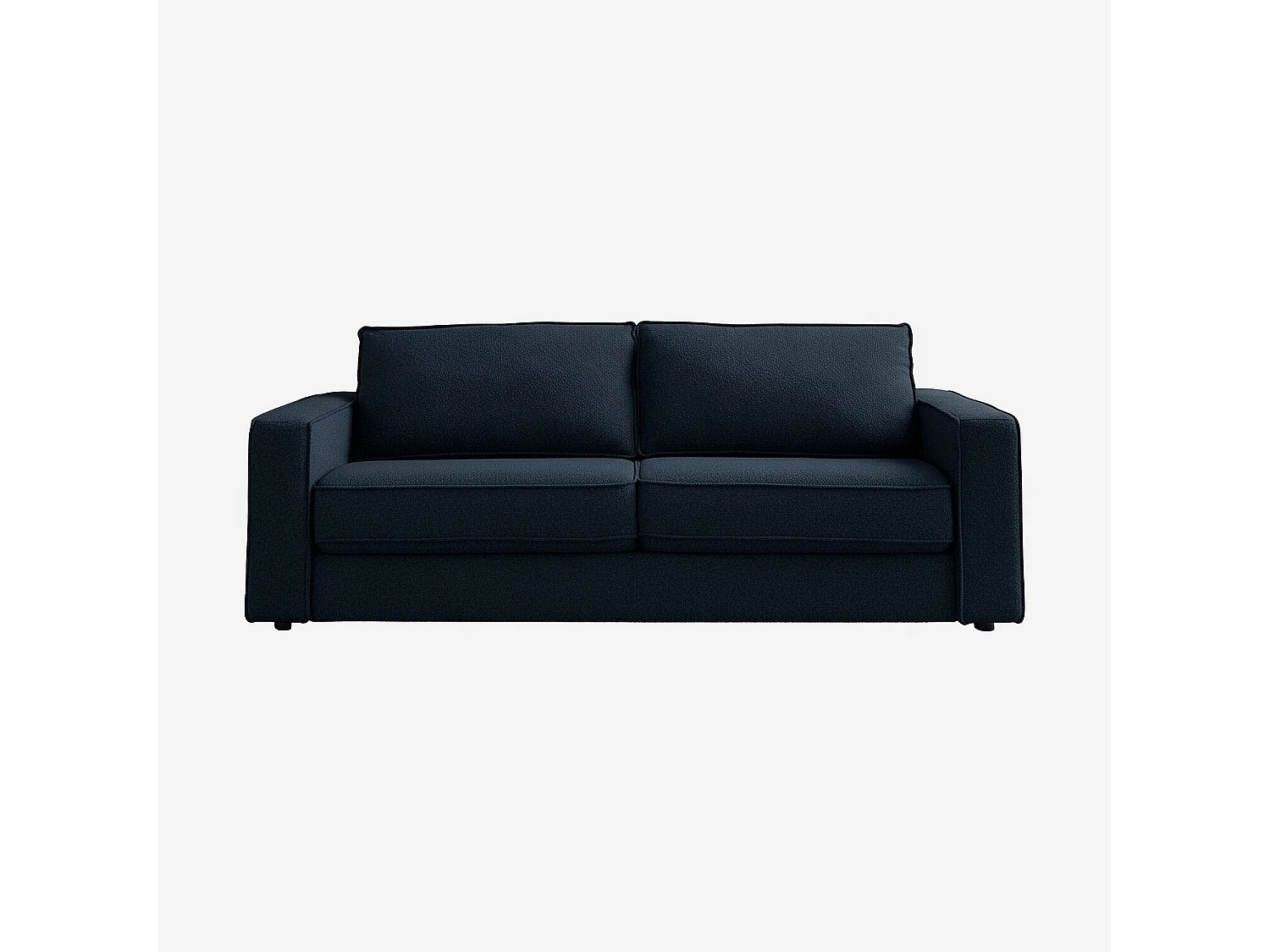 Canapé convertible 3 places - Couchage 160 cm - Matelas 16 cm - Tissu bouclette Tolfa - Bleu marine