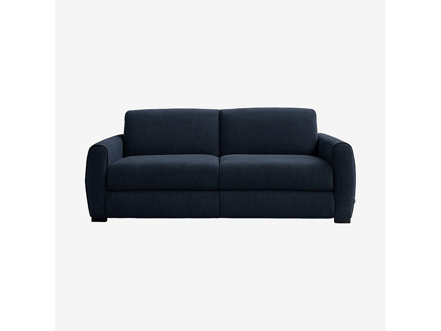 Canapé convertible 3 places - Couchage 160 cm - Matelas 16 cm - Tissu chenille déperlant Lugano - Bleu nuit