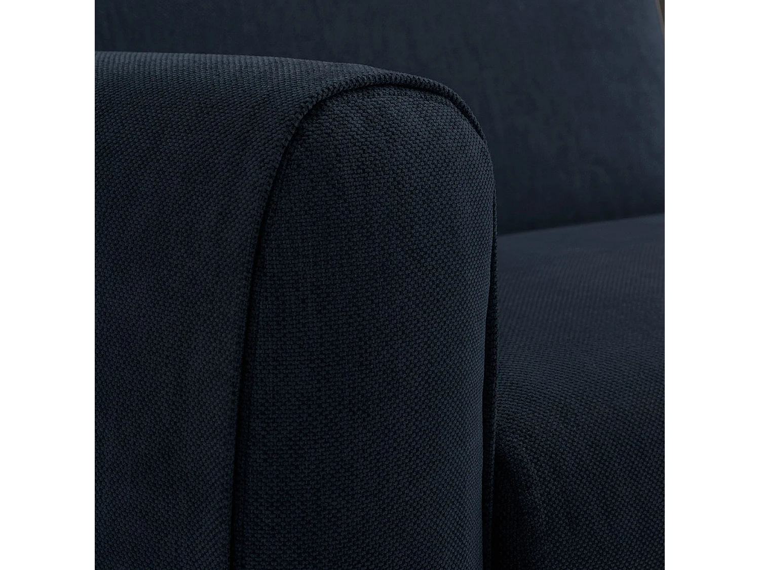 Canapé convertible 3 places - Couchage 160 cm - Matelas 16 cm - Tissu chenille déperlant Lugano - Bleu nuit