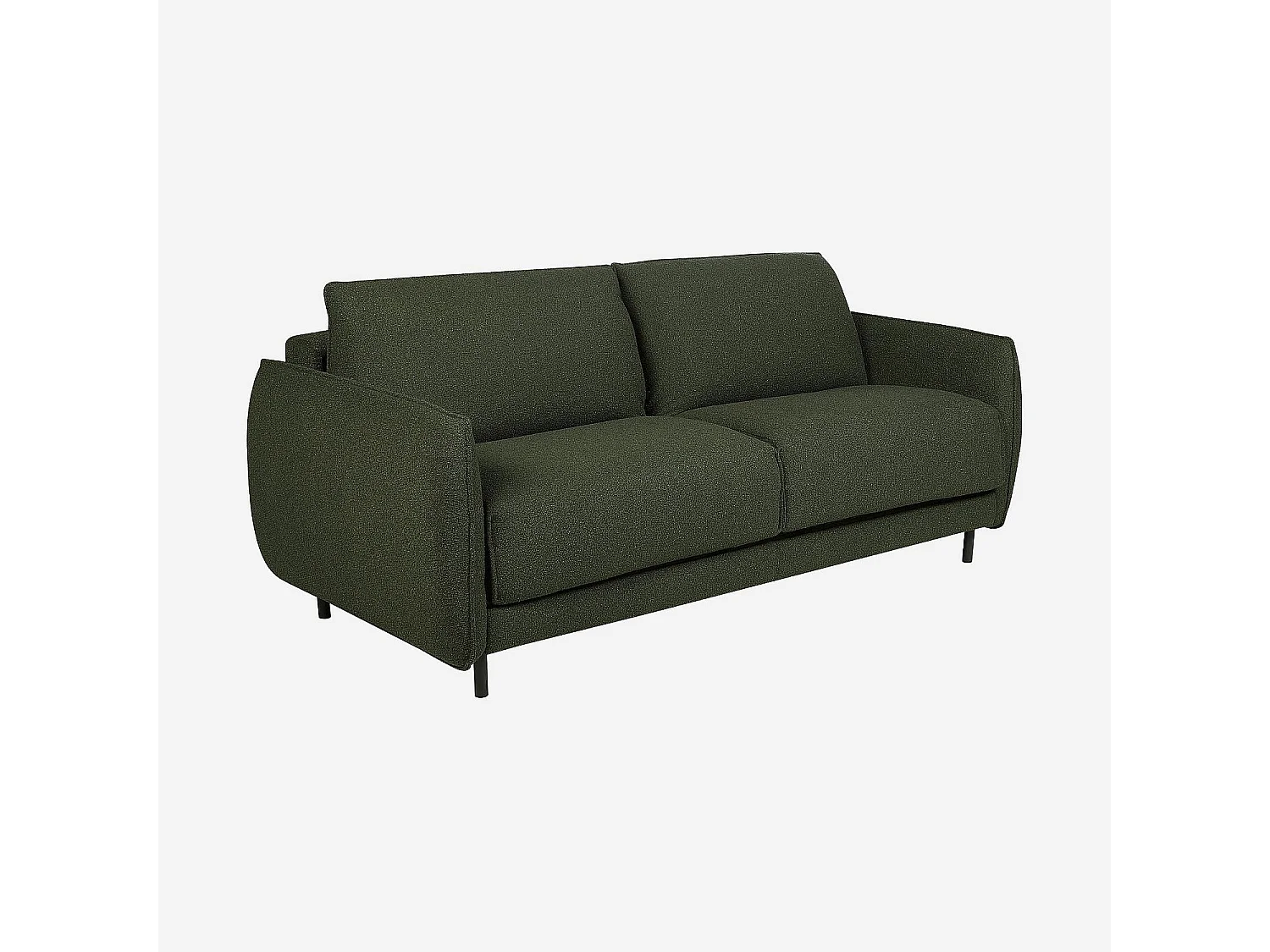 Canapé convertible 2 places - Couchage 140 cm - Matelas en mousse 13 cm - Tissu Tolfa Vert kaki