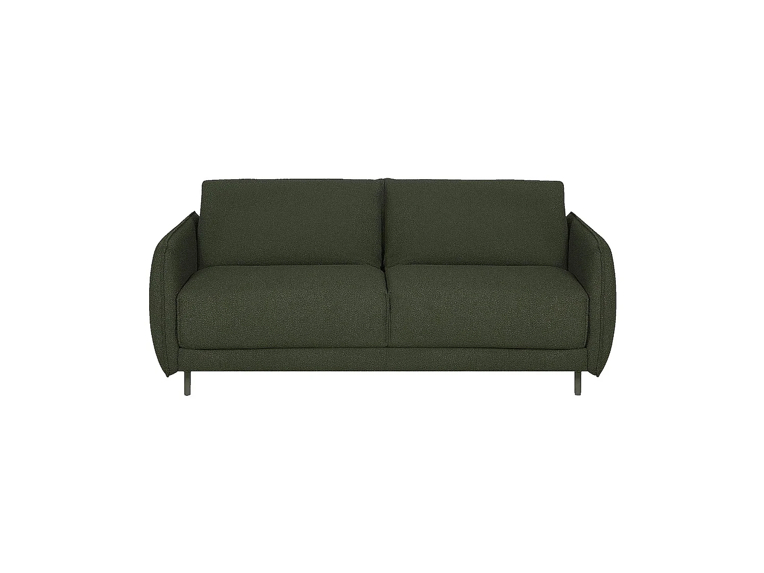 Habitat - Canapé convertible 2 places - Couchage 140 cm - Matelas en mousse 13 cm - Tissu bouclette Tolfa - Vert kaki - Milano II