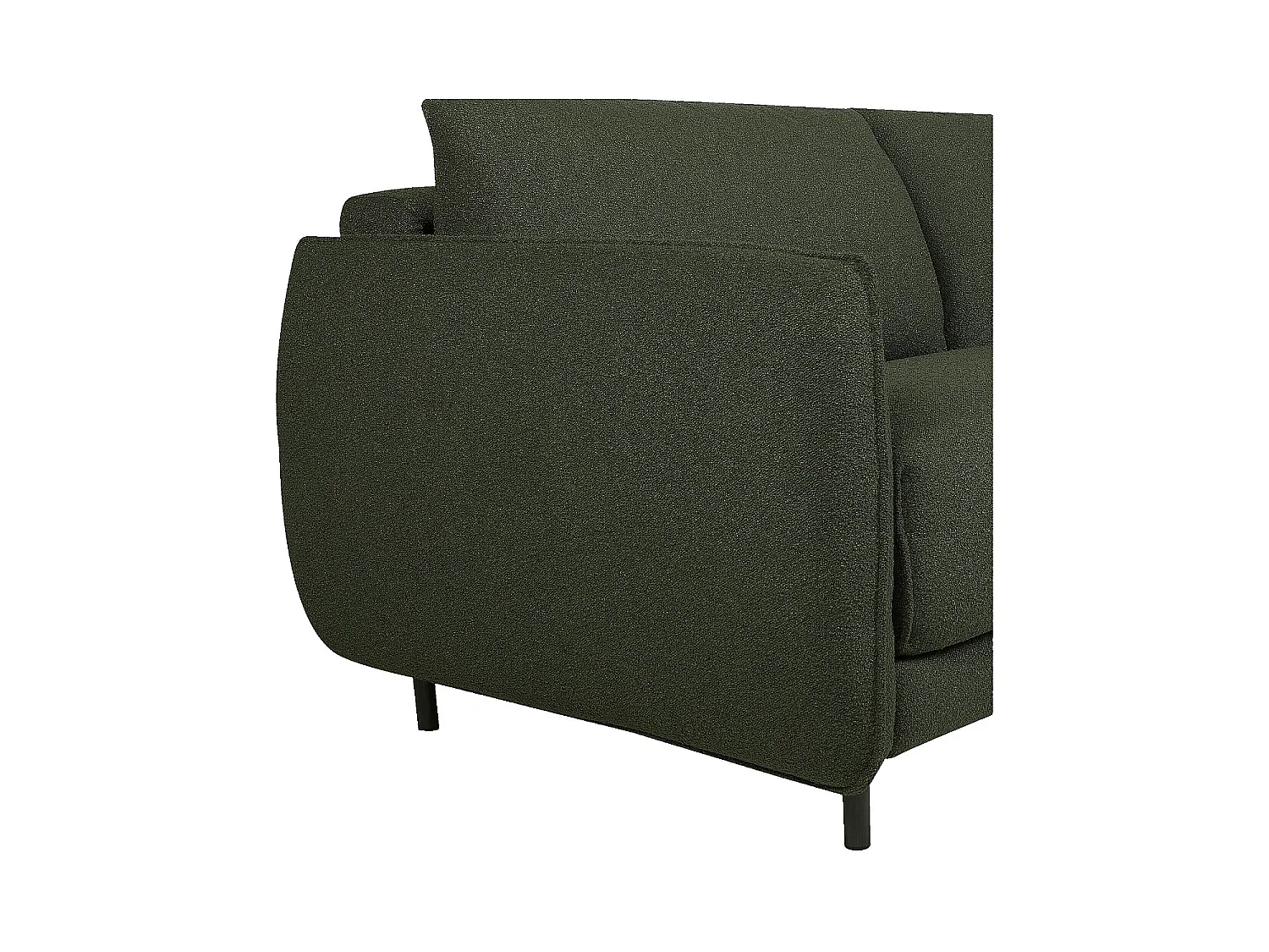 Habitat - Canapé convertible 2 places - Couchage 140 cm - Matelas en mousse 13 cm - Tissu bouclette Tolfa - Vert kaki - Milano II
