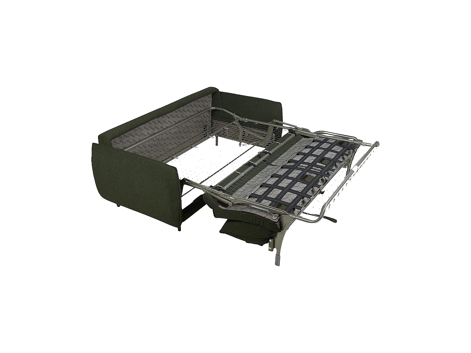 Habitat - Canapé convertible 2 places - Couchage 140 cm - Matelas en mousse 13 cm - Tissu bouclette Tolfa - Vert kaki - Milano II