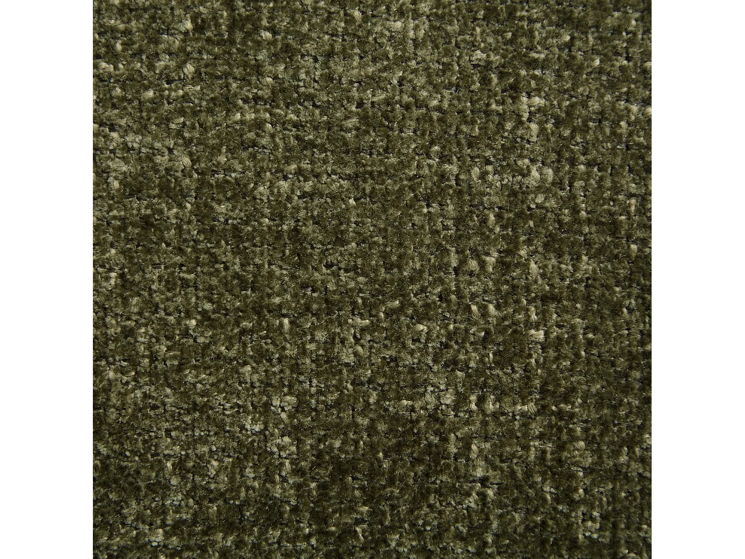 Fauteuil en tissu chenille et métal noir - Vert kaki - Design by Adrien Carvès
