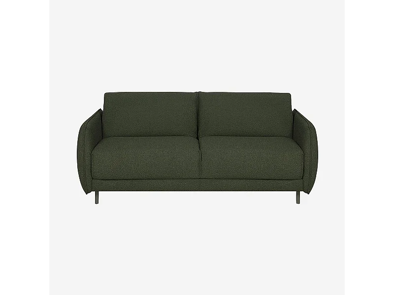 Habitat - Canapé convertible 3 places - Couchage 160 cm - Matelas en mousse 13 cm - Tissu Tolfa Vert kaki - Milano II