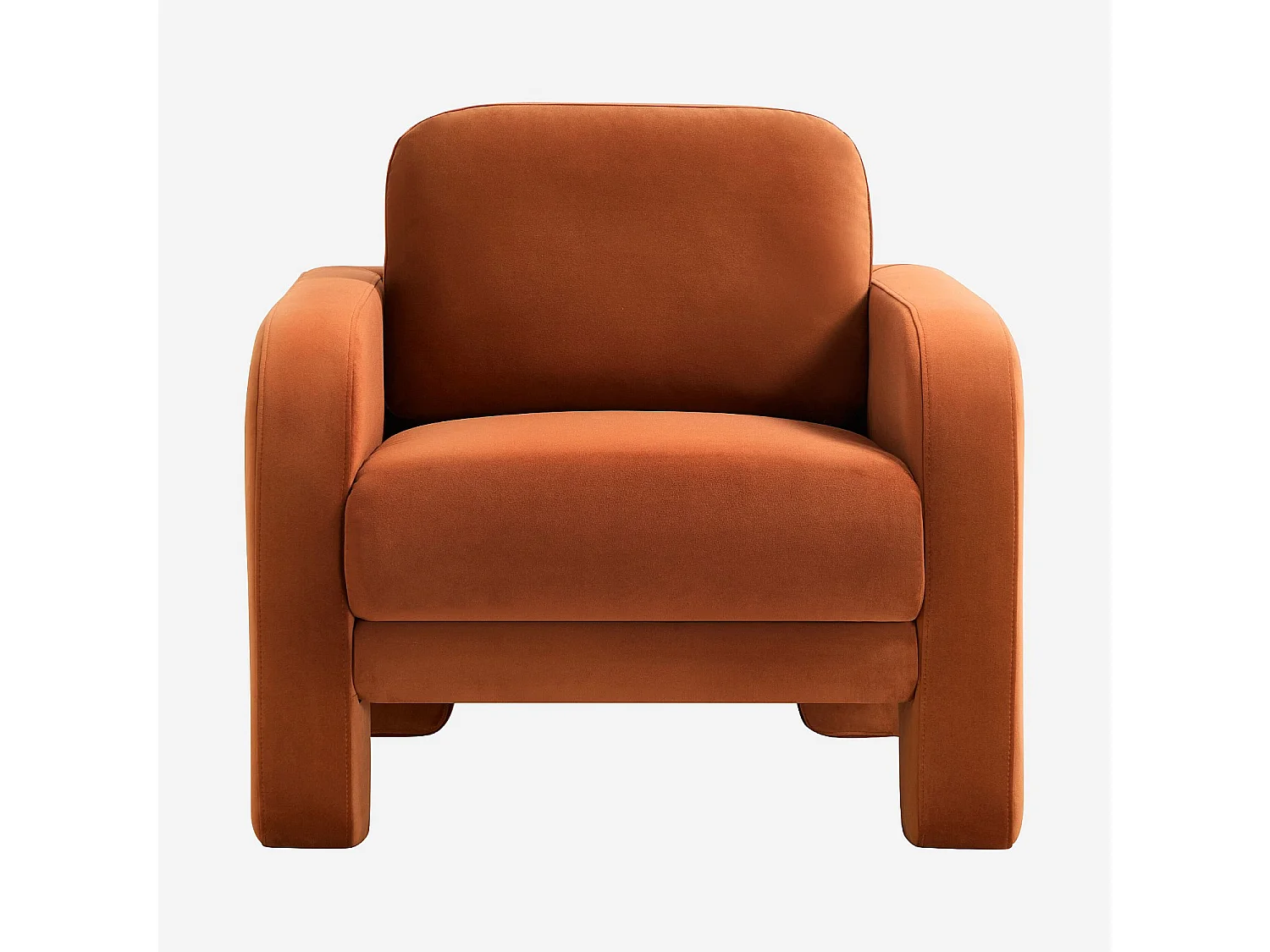 Habitat - Fauteuil en velours - Terracotta - Braga