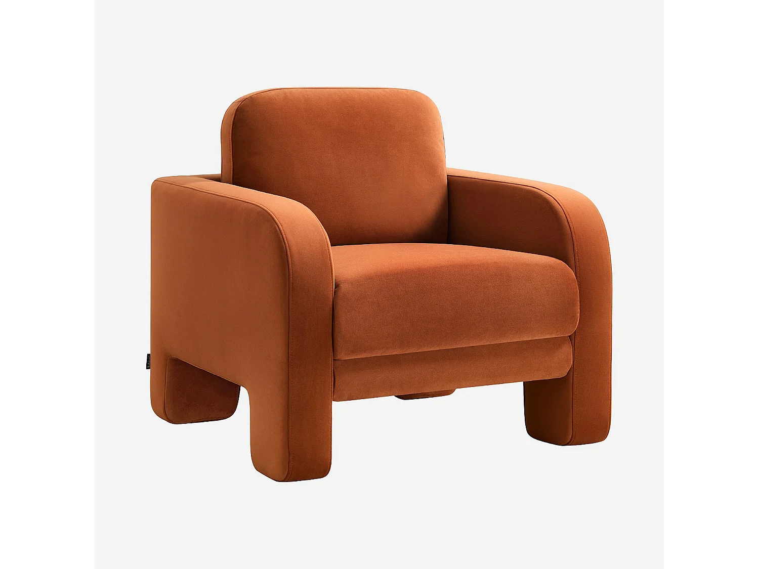 Habitat - Fauteuil en velours - Terracotta - Braga