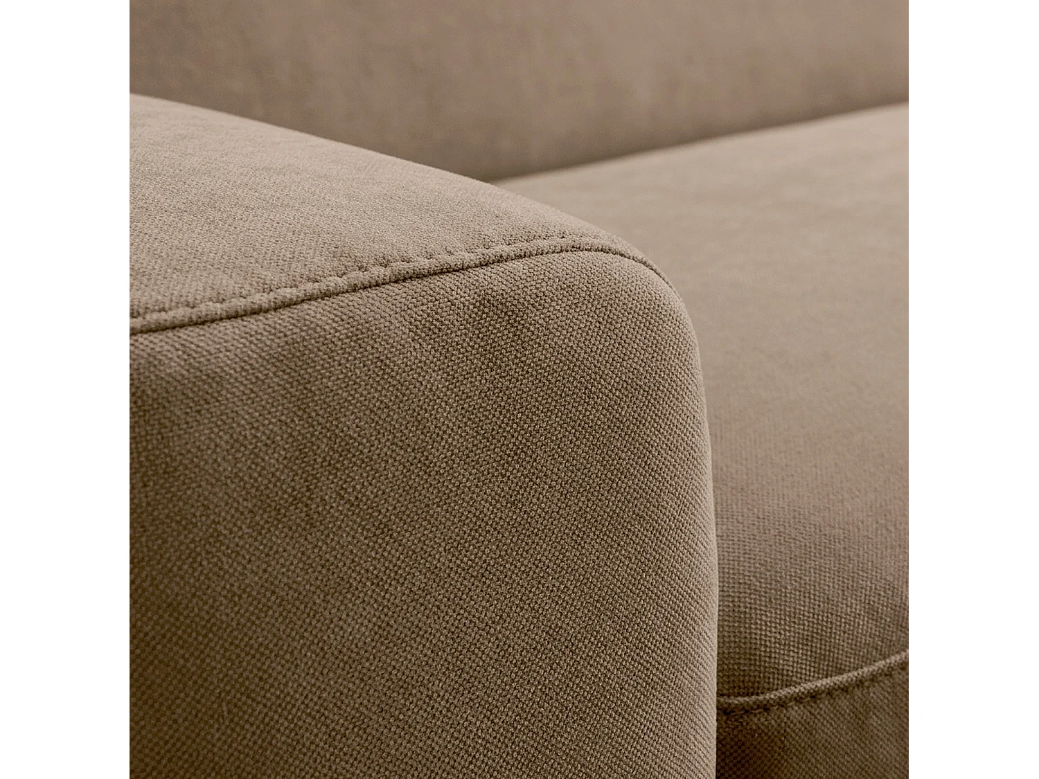 Canapé convertible 2 places - Couchage 140 cm - Matelas 16 cm - Tissu Atrani - Marron glacé