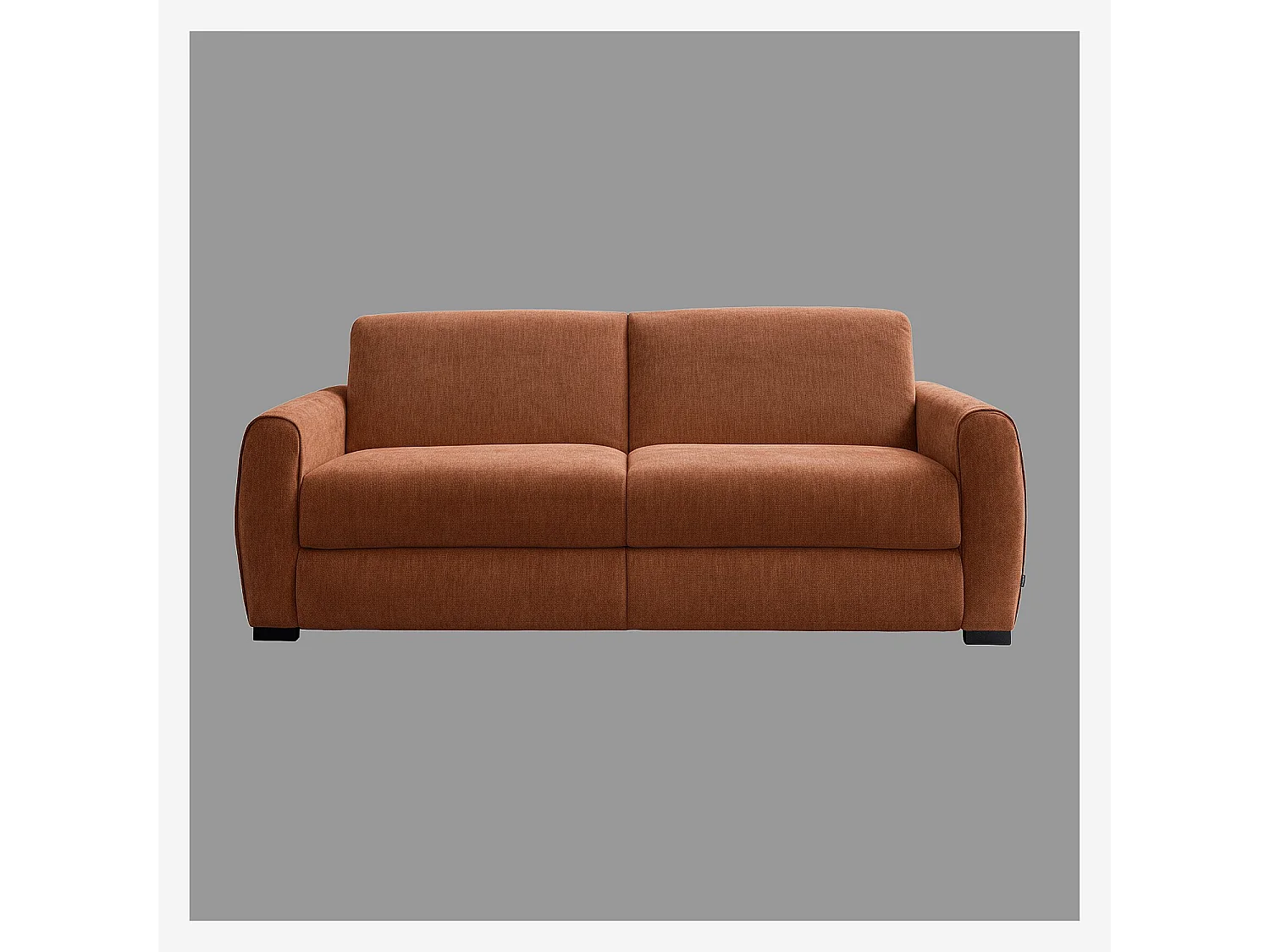 Habitat - Canapé convertible 3 places - Couchage 160 cm - Matelas 16 cm - Tissu chenille déperlant Lugano - Terracotta - Canberra