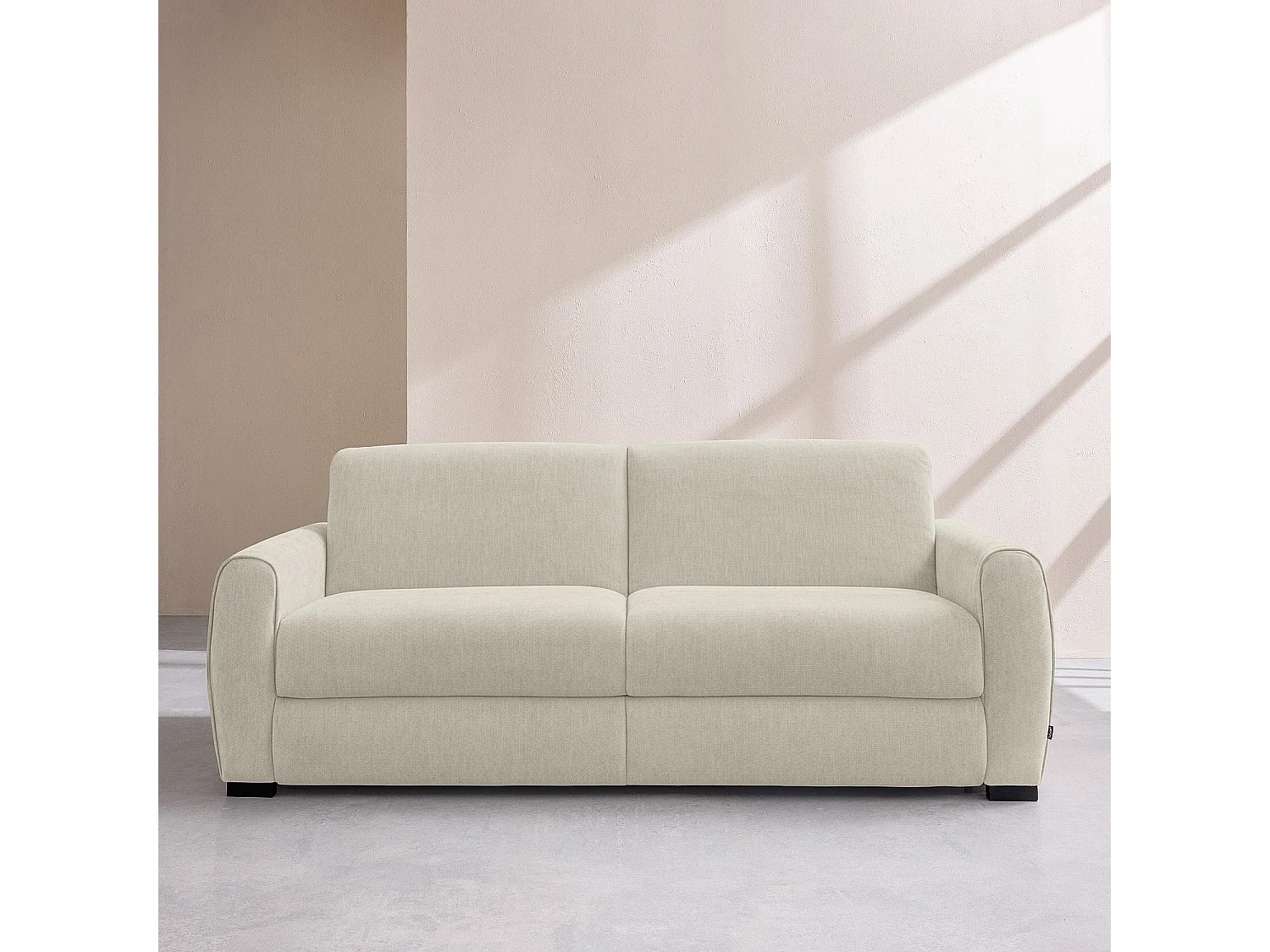 Habitat - Canapé convertible 2 places - Couchage 140 cm - Matelas 16 cm - Tissu Lugano Beige - Canberra