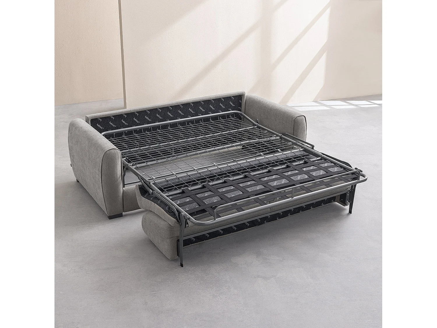 Canapé convertible 2 places - Couchage 140 cm - Matelas 16 cm - Tissu Lugano Beige