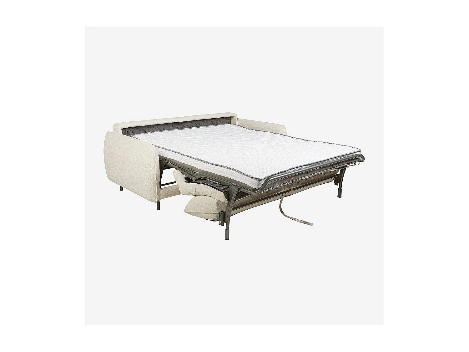 Habitat - Canapé convertible 3 places - Couchage 160 cm - Matelas en mousse 13 cm - Tissu Tolfa Crème - Milano II