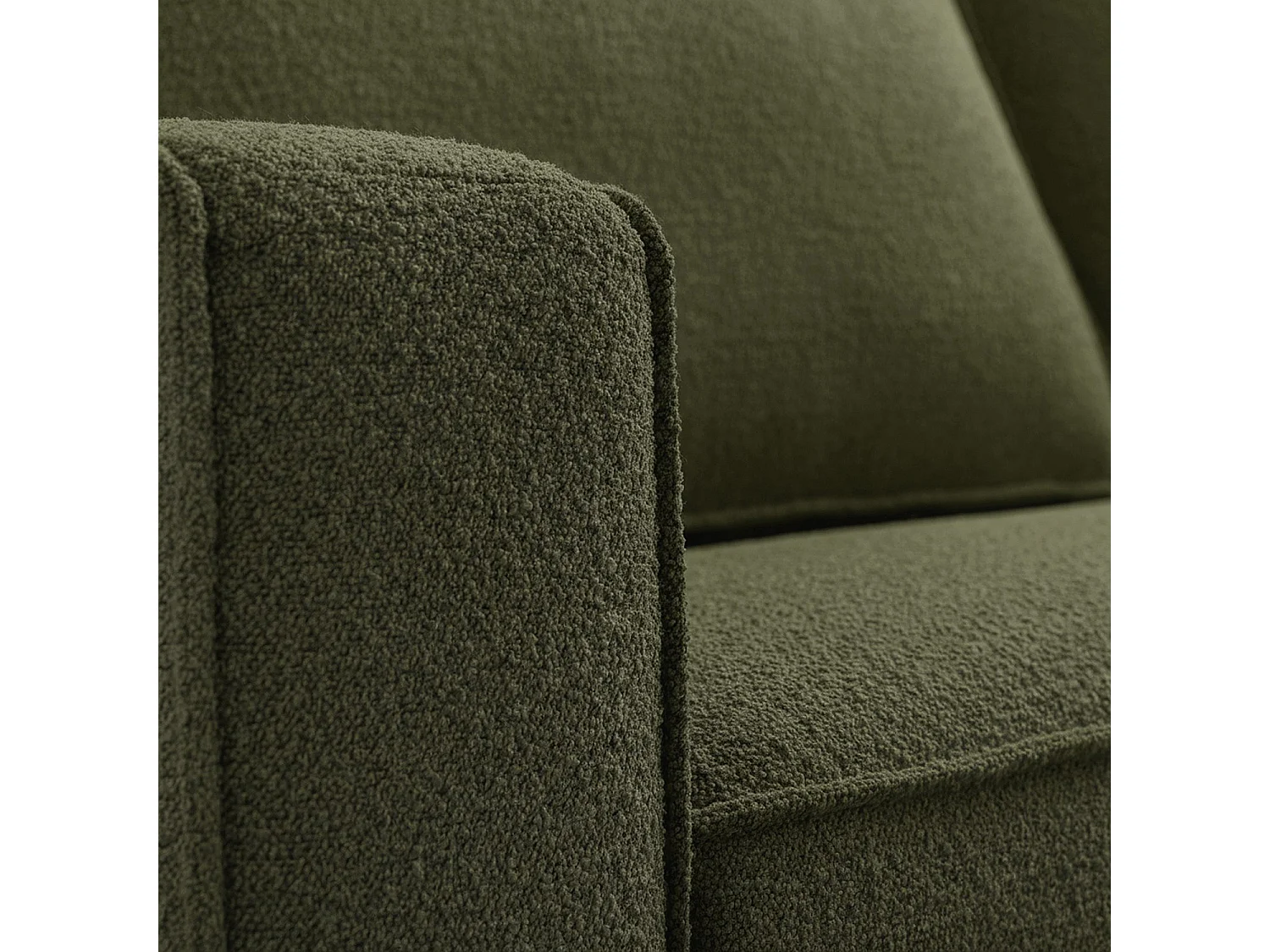 Habitat - Canapé convertible 3 places - Couchage 160 cm - Matelas 16 cm - Tissu Tolfa Vert kaki - Vienne