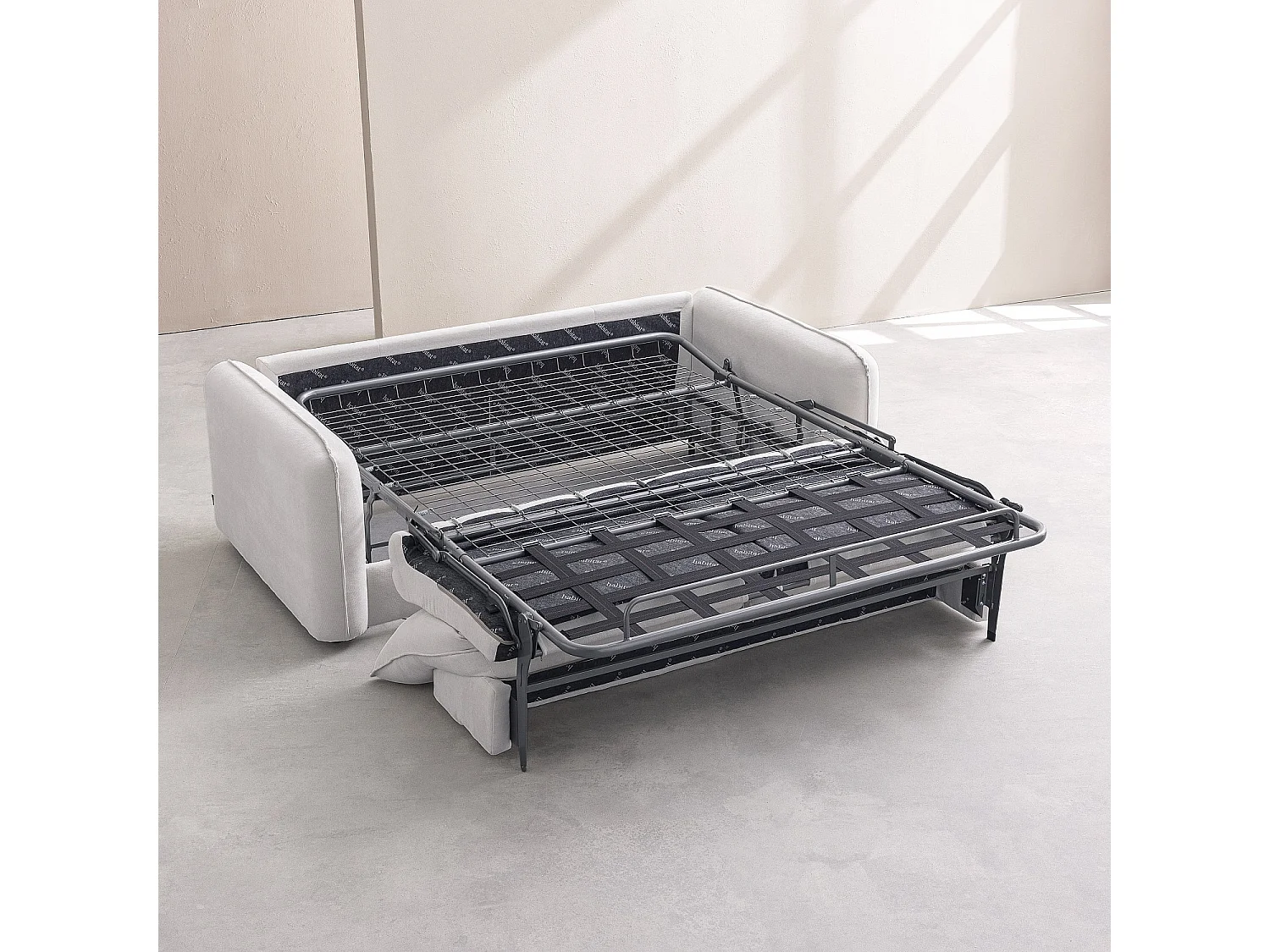 Canapé convertible 2 places - Couchage 140 cm - Matelas 16 cm - Tissu Norcia Taupe