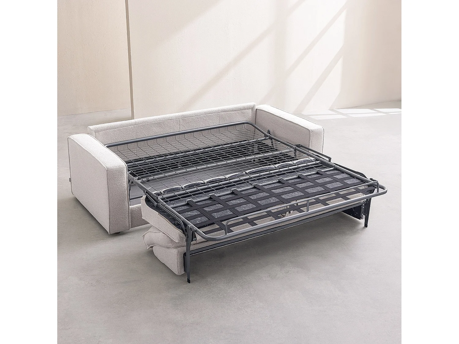 Canapé convertible 2 places - Couchage 140 cm - Matelas 16 cm - Tissu Tolfa Vert kaki