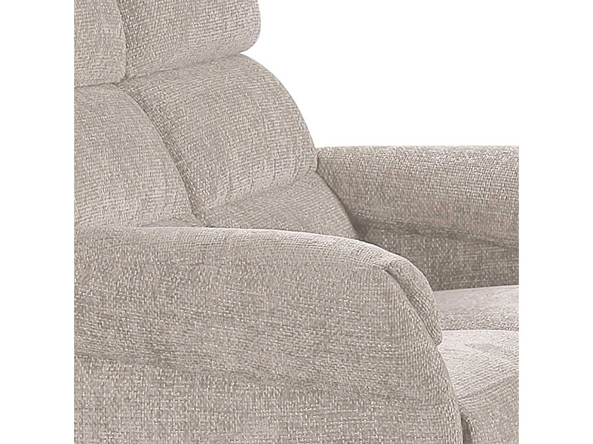 Canapé 2 places fixe tissu maillé ultra doux beige - LAMA