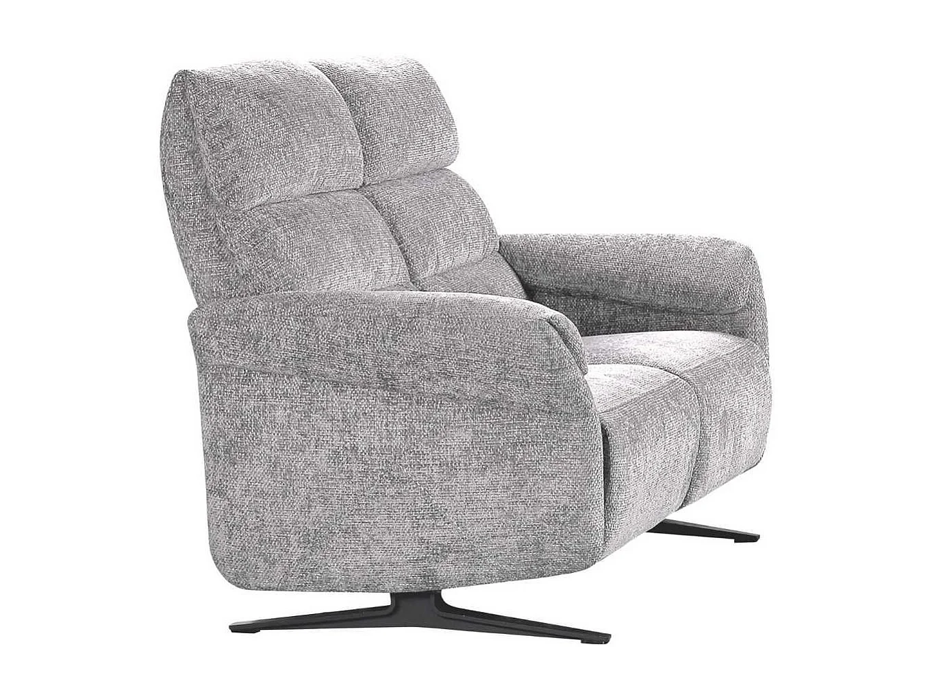 Canapé 2 places fixe tissu maillé ultra doux gris - LAMA