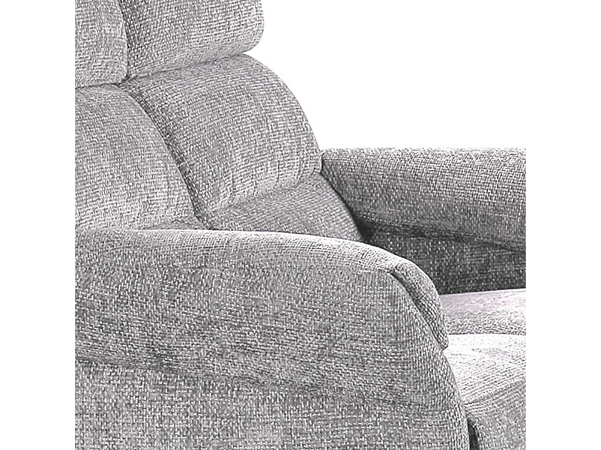 Canapé 2 places fixe tissu maillé ultra doux gris - LAMA