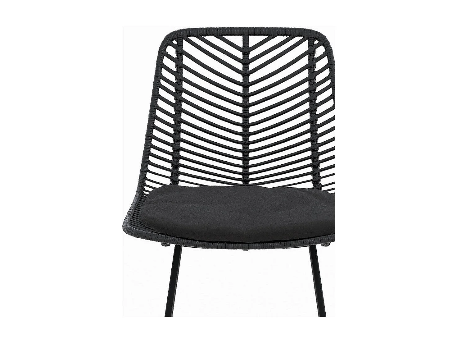 Lot de 2 chaises pour îlot central 66 cm en rotin noir - Tamara