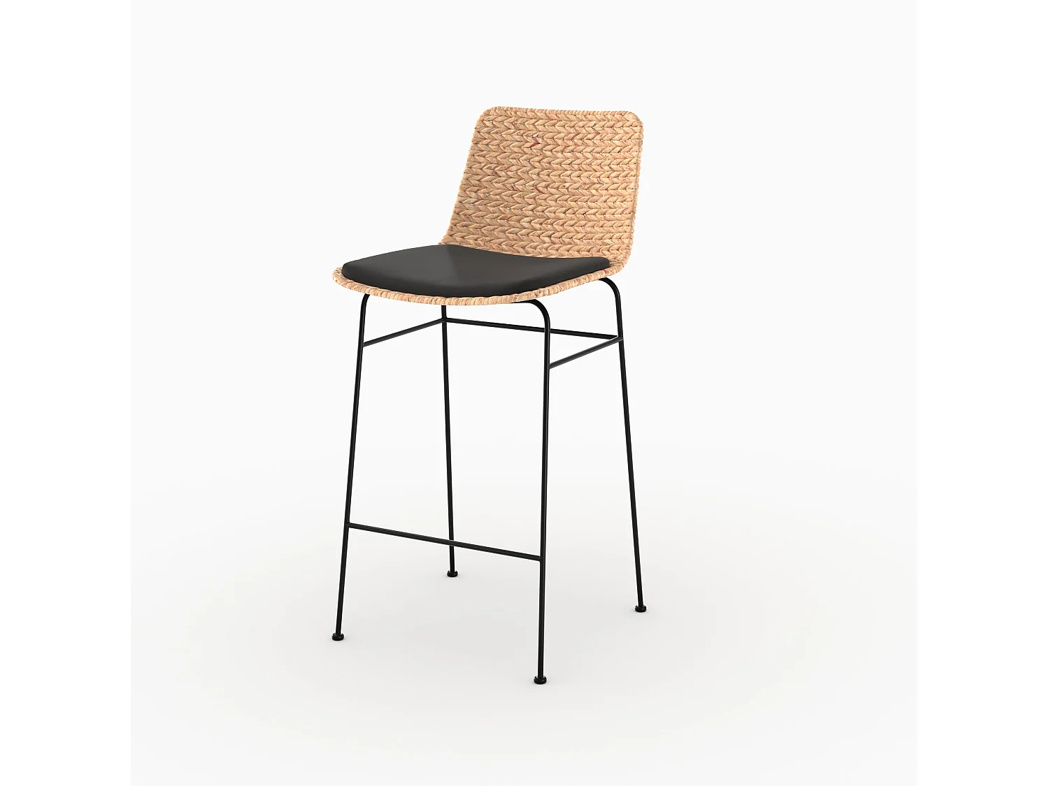Lote de 2 sillas para isla central de 66 cm material natural, negro - Faro