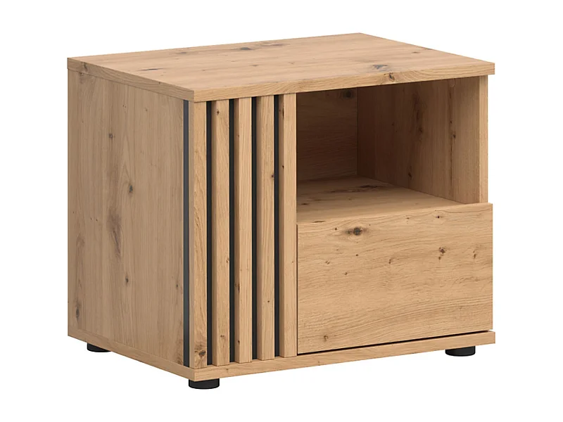 Table de chevet table de nuit avec 1 tiroir,coloris Chêne artisan - Longueur 55 x Profondeur 40 x Hauteur 46,5 cm