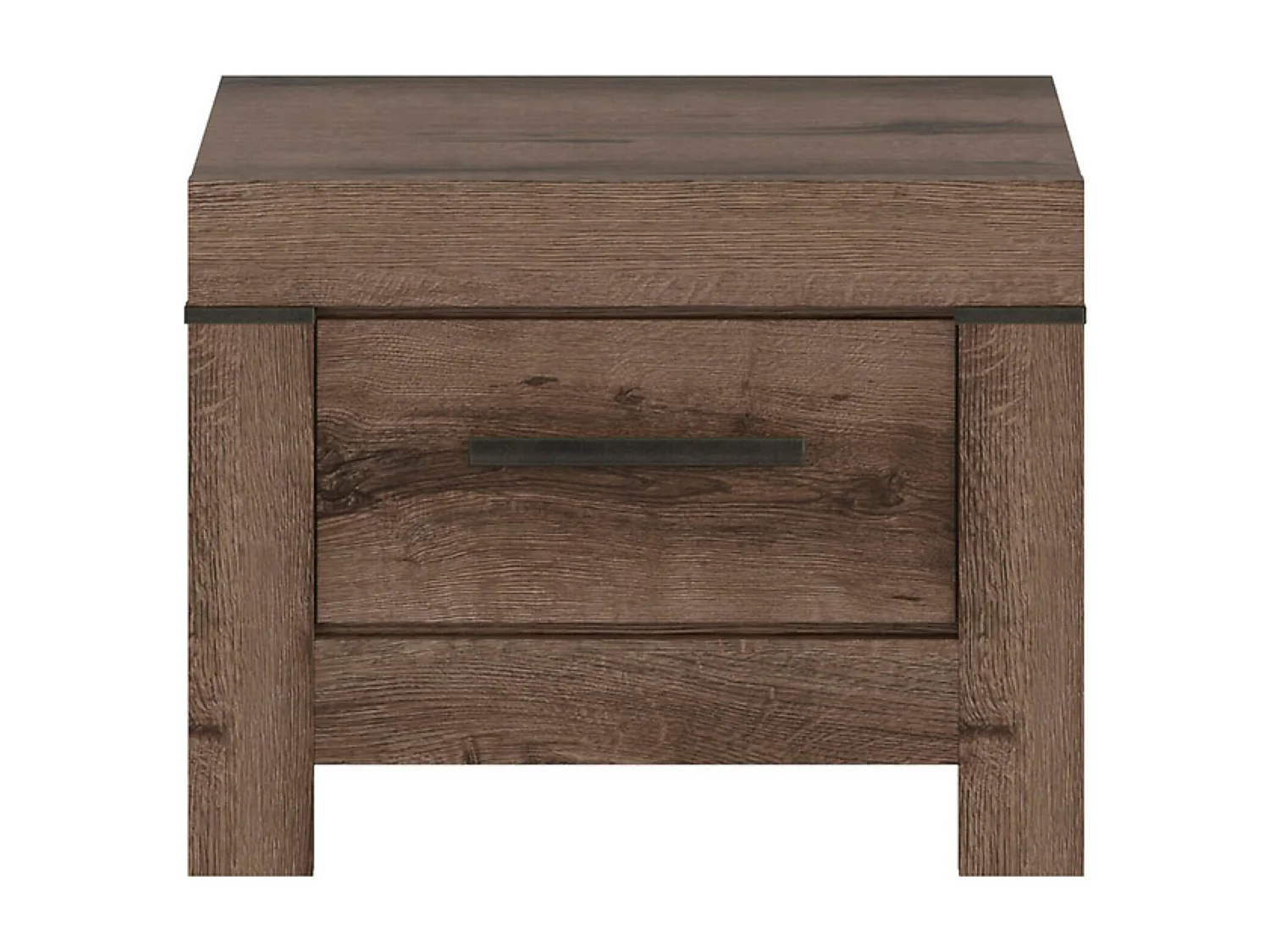 Table de chevet table de nuit avec tiroir coloris Chêne marron foncé- Longueur 57 x Profondeur 45 x Hauteur 45 cm