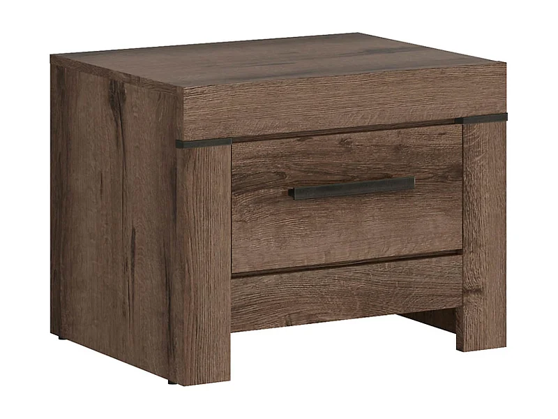 Table de chevet table de nuit avec tiroir coloris Chêne marron foncé- Longueur 57 x Profondeur 45 x Hauteur 45 cm