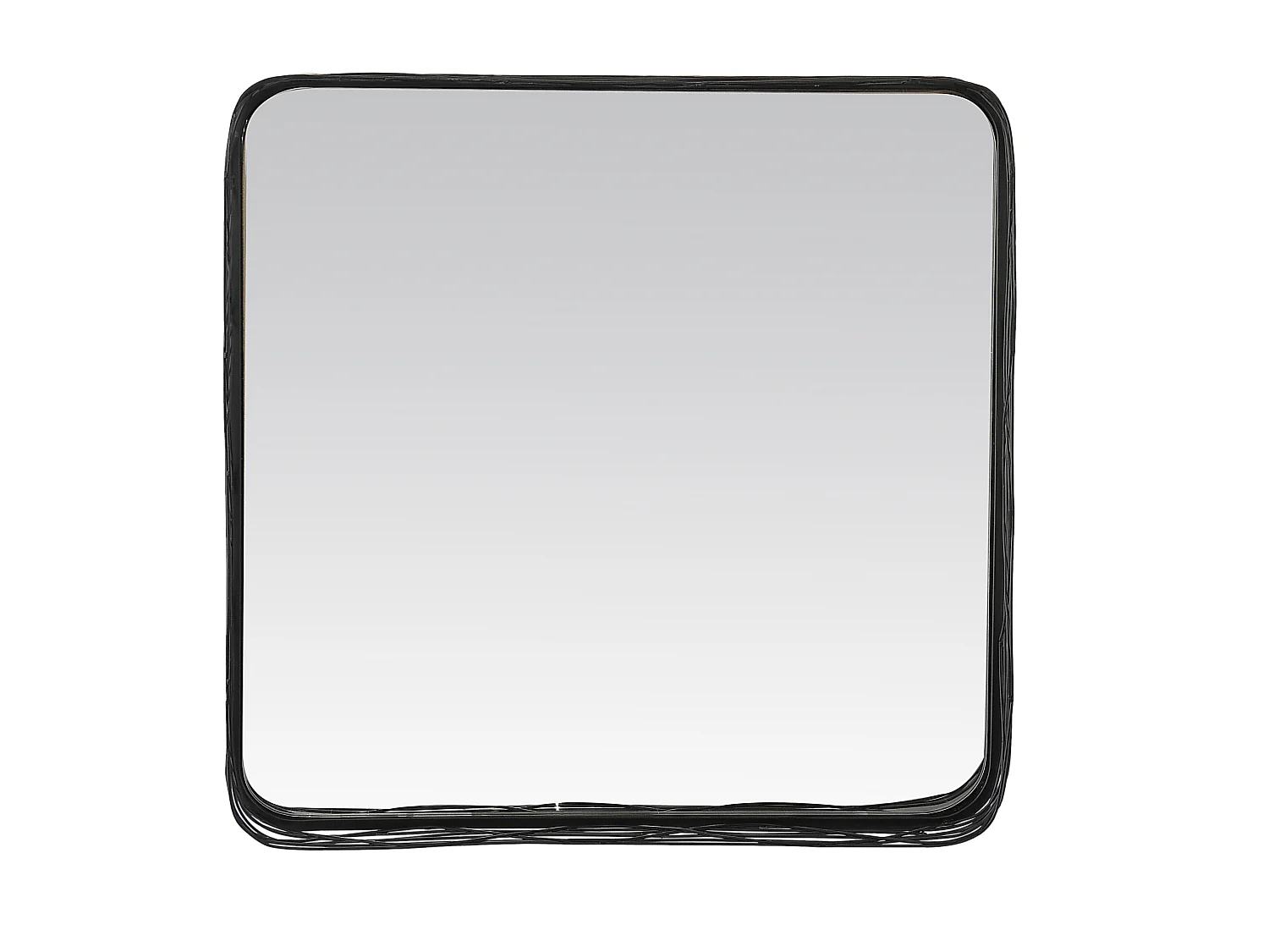 Miroir carré contours filaires métal noir 80x80cm