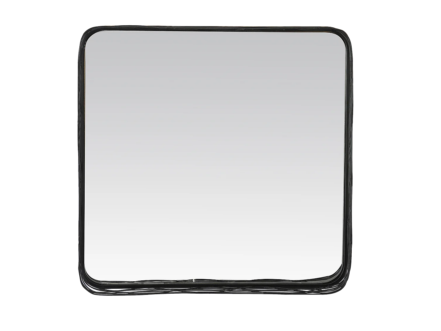 Miroir carré contours filaires métal noir 80x80cm