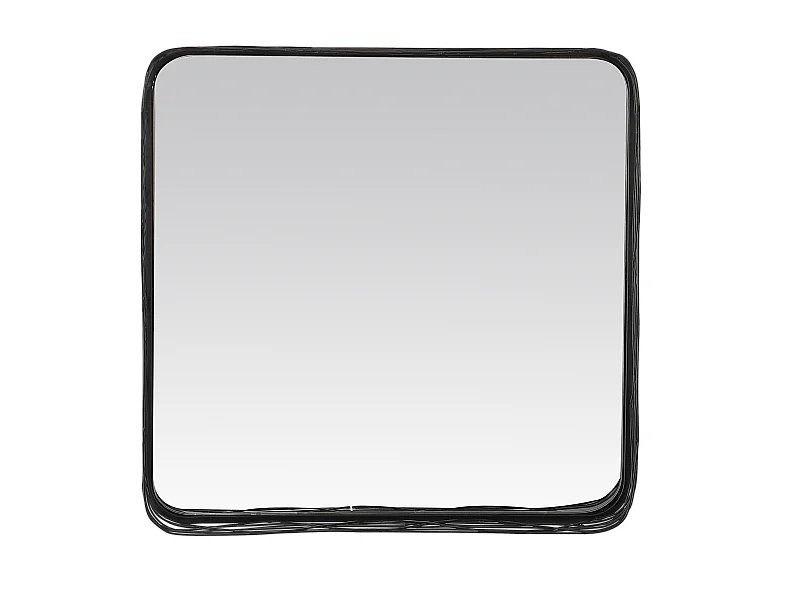 Miroir carré contours filaires métal noir 80x80cm