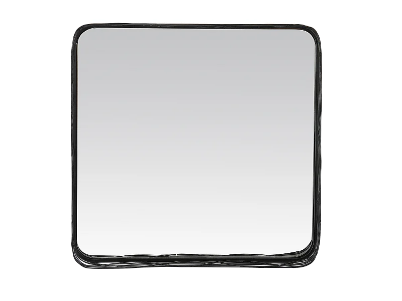 Miroir carré contours filaires métal noir 80x80cm