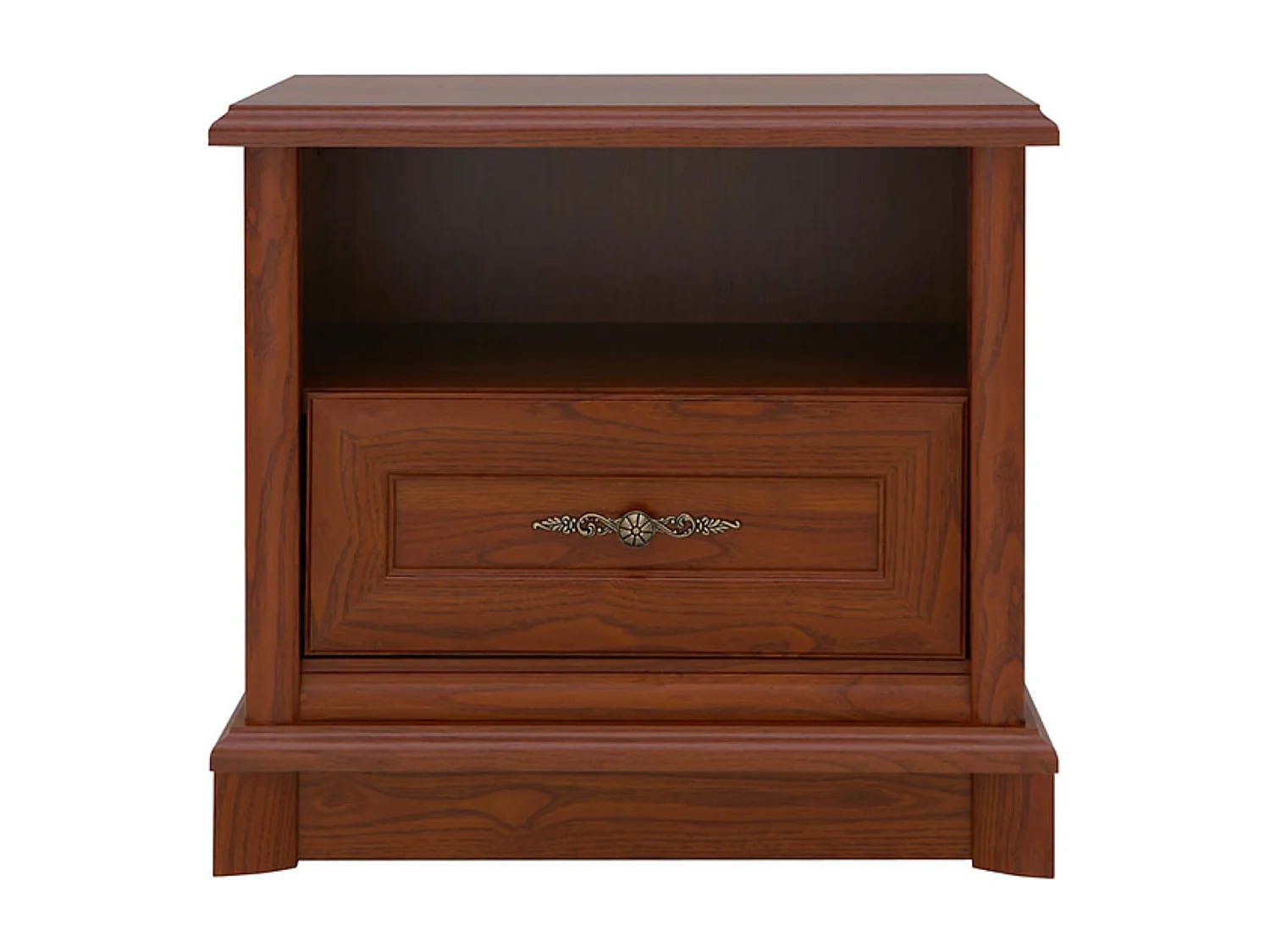 Table de nuit Table de chevet avec 1 tiroir coloris châtaigne - Longueur 56,5 x Profondeur 38,5 x Hauteur 52,5 cm