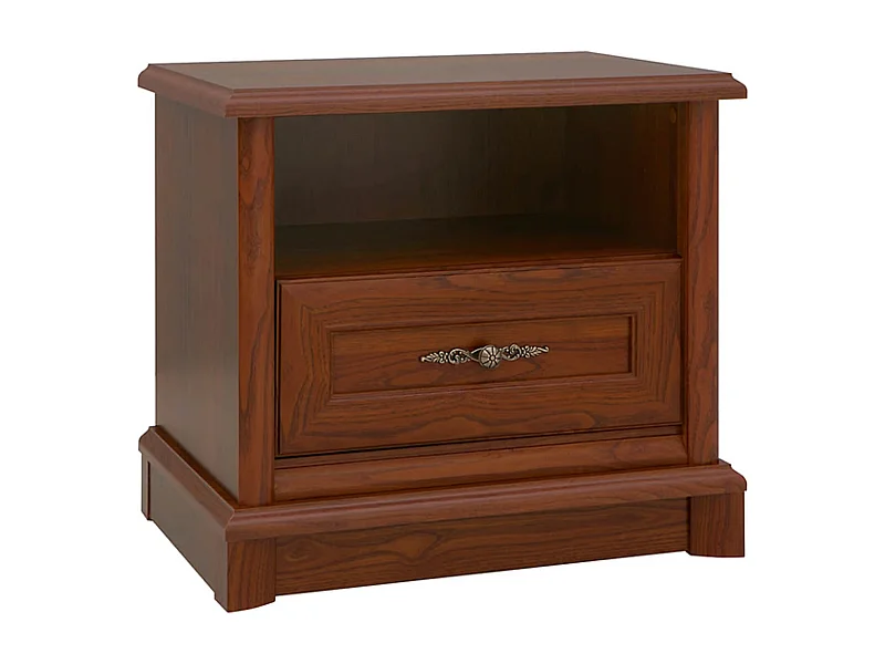 Table de nuit Table de chevet avec 1 tiroir coloris châtaigne - Longueur 56,5 x Profondeur 38,5 x Hauteur 52,5 cm