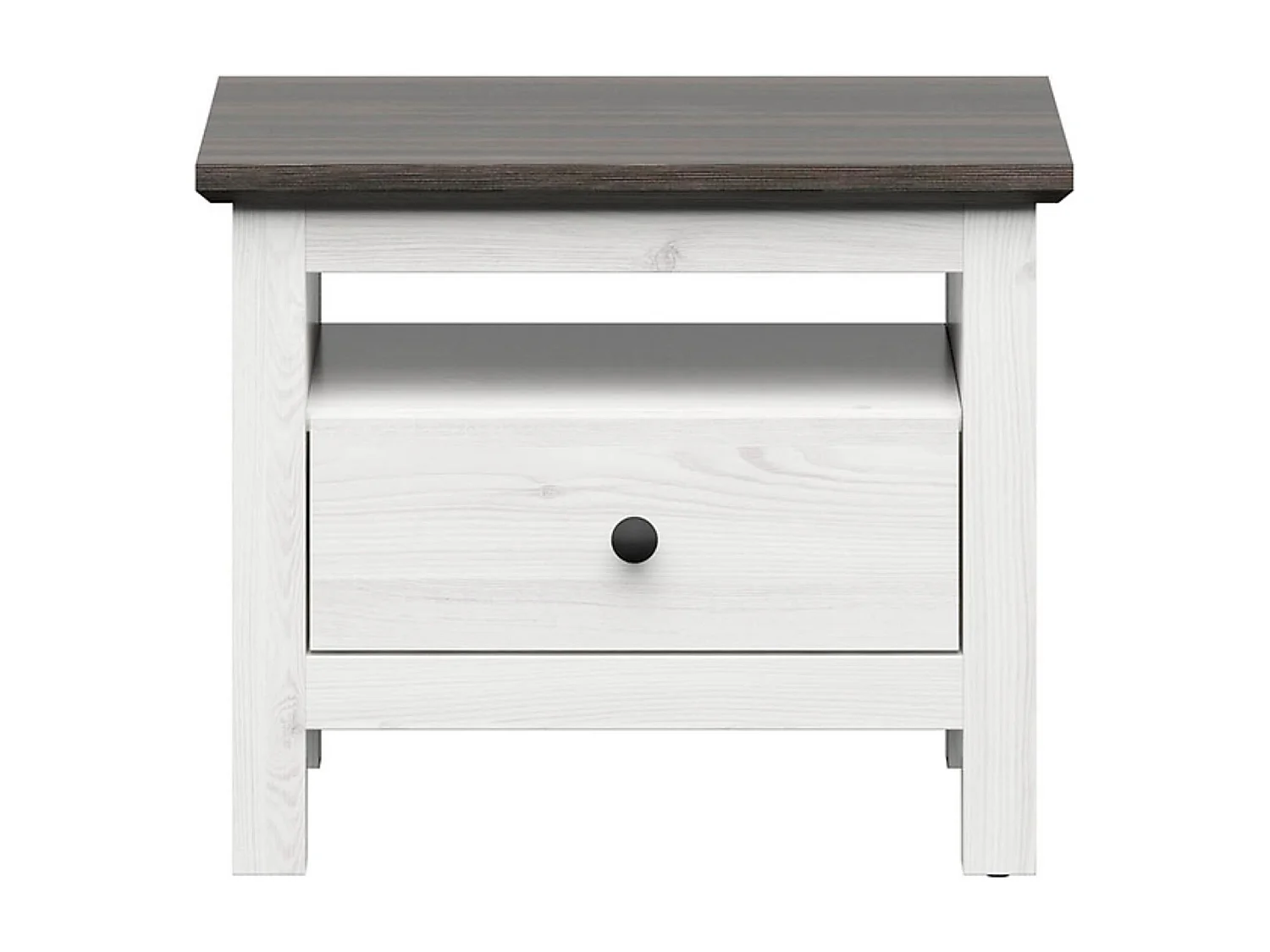 Table de chevet table de nuit avec tiroir coloris Gris Mélèze clair / Pin larico - Longueur 60 x Profondeur 44 x Hauteur 50 cm