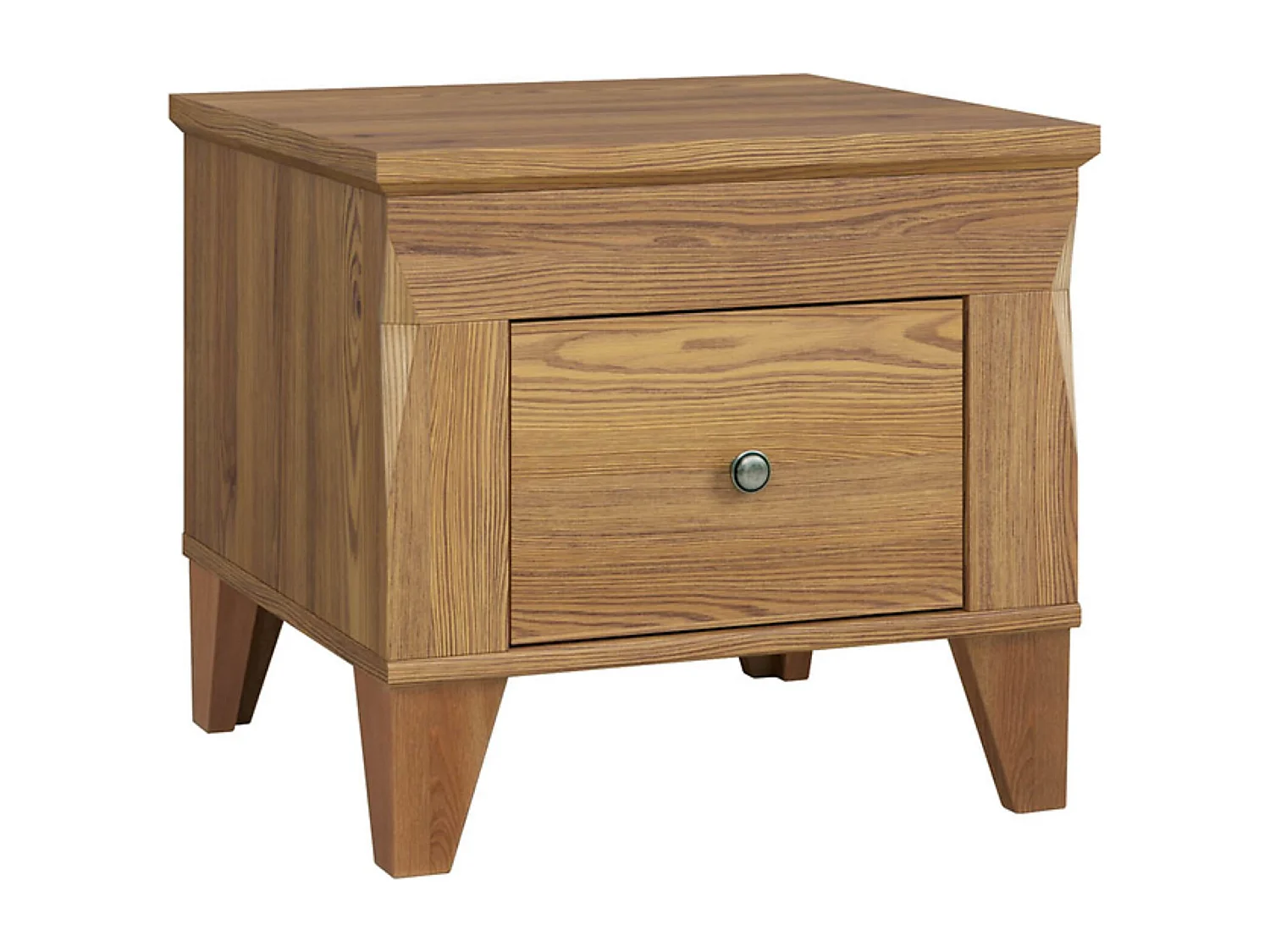 Table de chevet table de nuit avec tiroir à fermeture soft-close coloris Mélèze doré - Longueur 50 x Profondeur 47 x Hauteur 45 cm