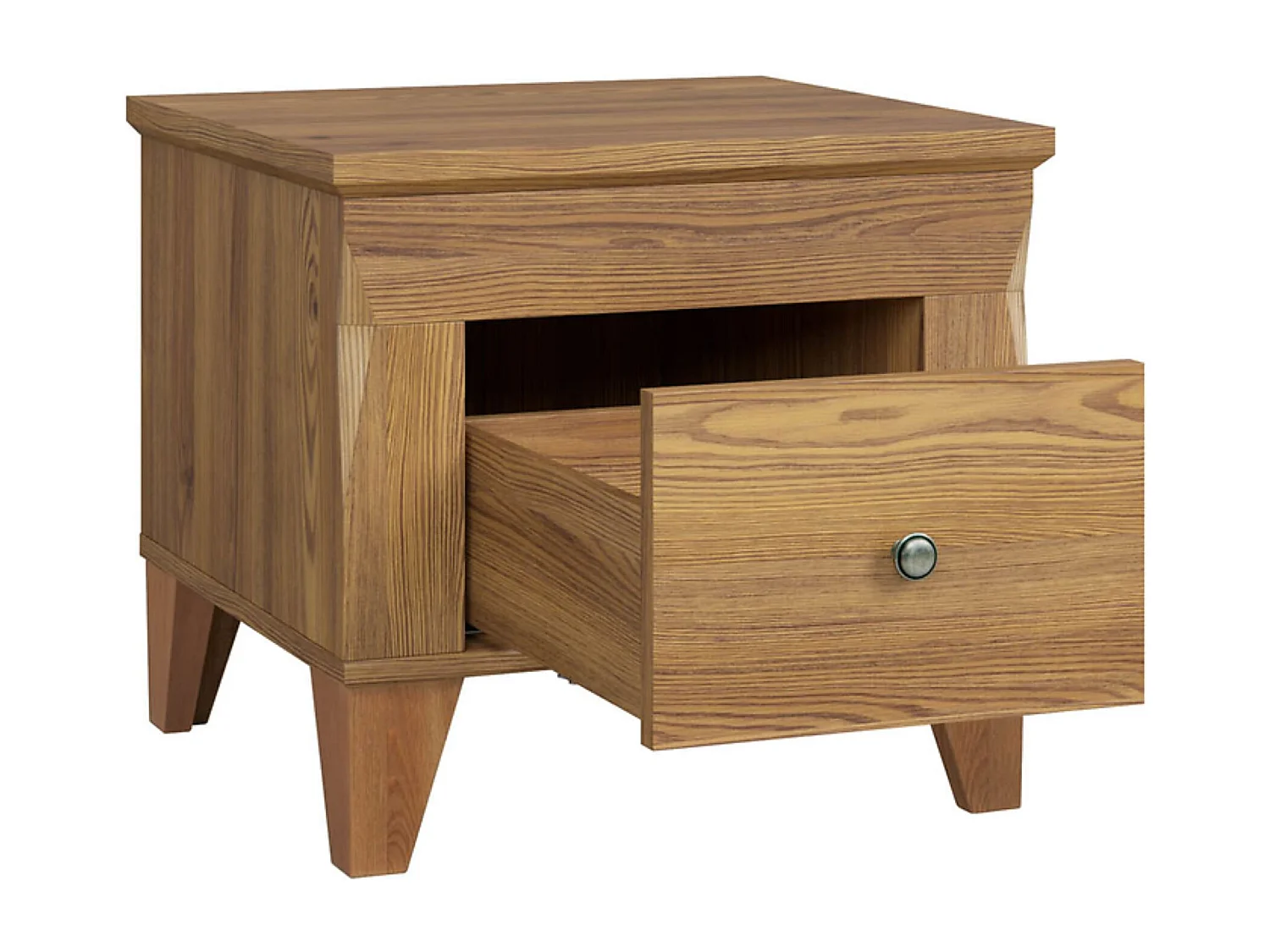 Table de chevet table de nuit avec tiroir à fermeture soft-close coloris Mélèze doré - Longueur 50 x Profondeur 47 x Hauteur 45 cm