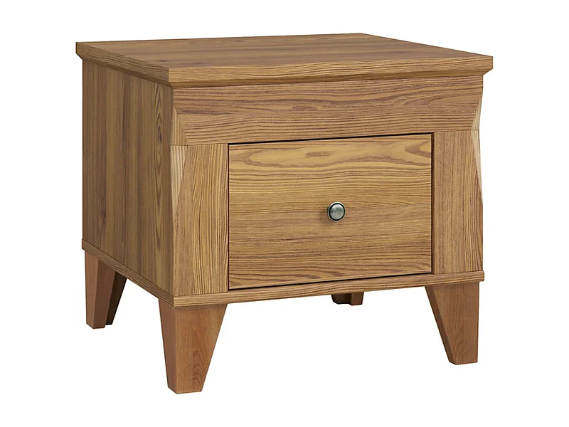 Table de chevet table de nuit avec tiroir à fermeture soft-close coloris Mélèze doré - Longueur 50 x Profondeur 47 x Hauteur 45 cm