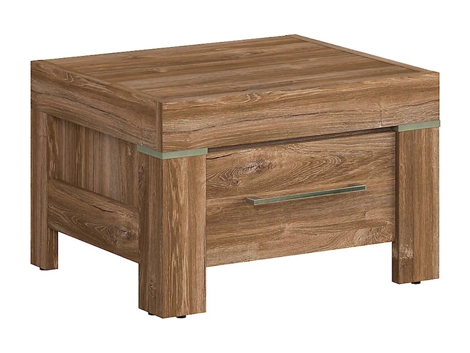 Table de chevet Table de nuit avec tiroir, coloris Chêne stirling - Longueur 53 x Profondeur 45 x Hauteur 35 cm