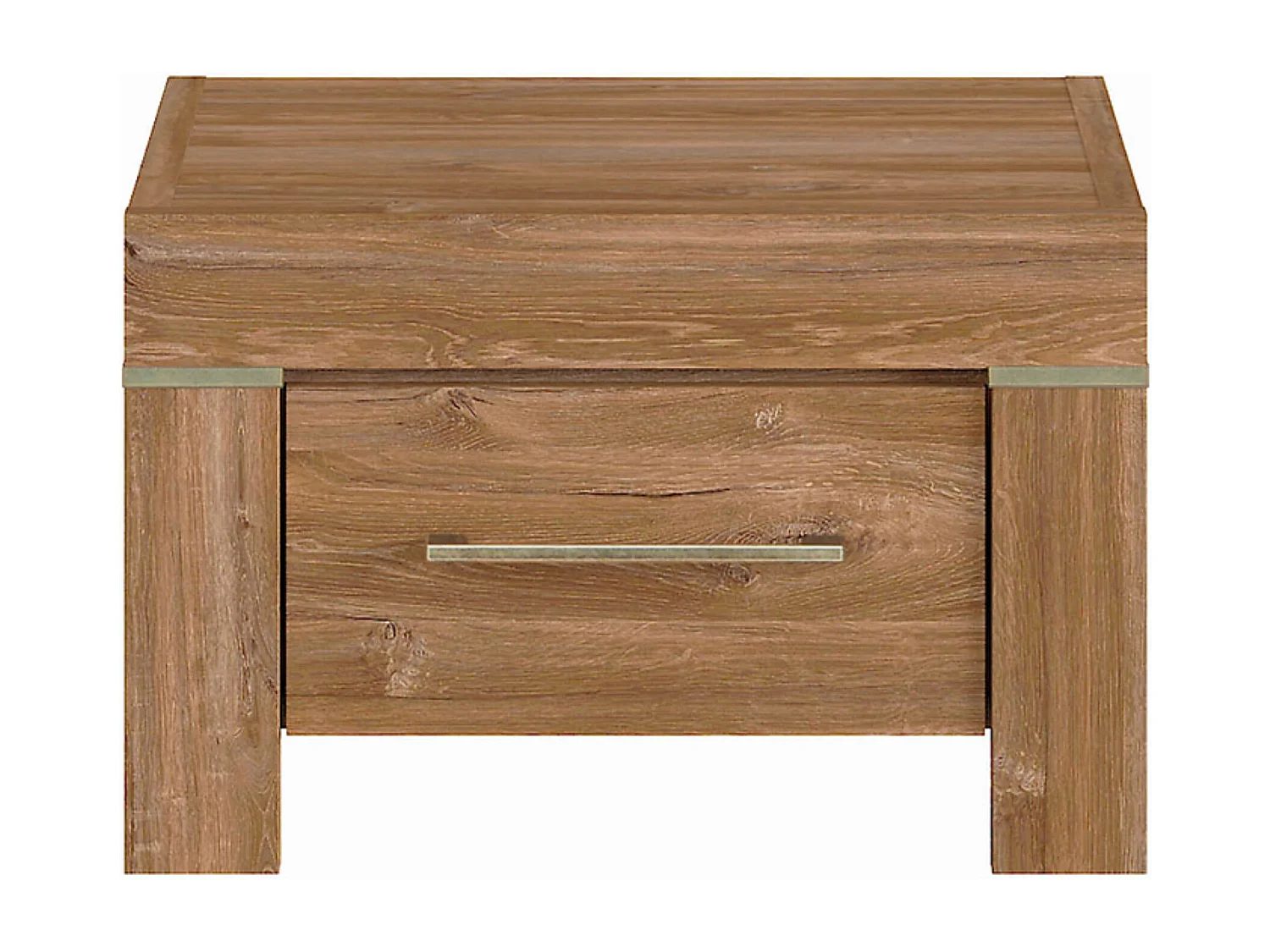 Table de chevet Table de nuit avec tiroir, coloris Chêne stirling - Longueur 53 x Profondeur 45 x Hauteur 35 cm
