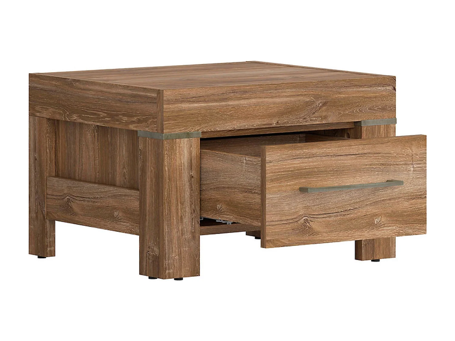 Table de chevet Table de nuit avec tiroir, coloris Chêne stirling - Longueur 53 x Profondeur 45 x Hauteur 35 cm