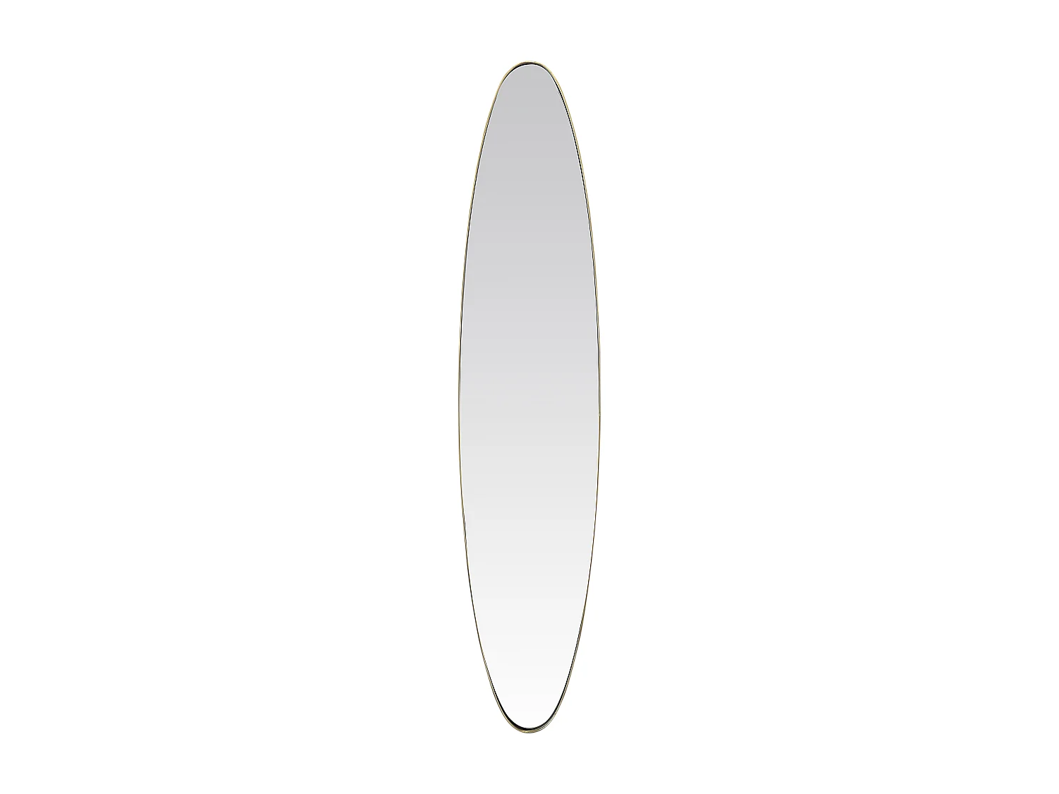 Miroir ovale aux bords fins doré 24x118cm