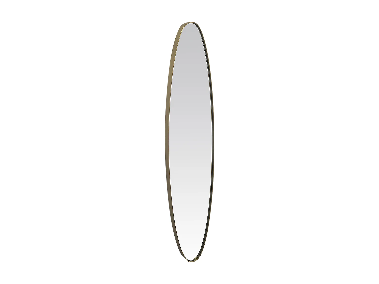 Miroir ovale aux bords fins doré 24x118cm