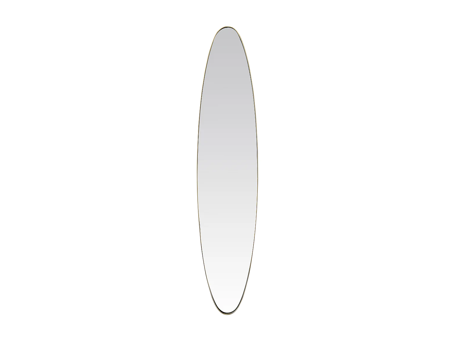 Miroir ovale aux bords fins doré 24x118cm