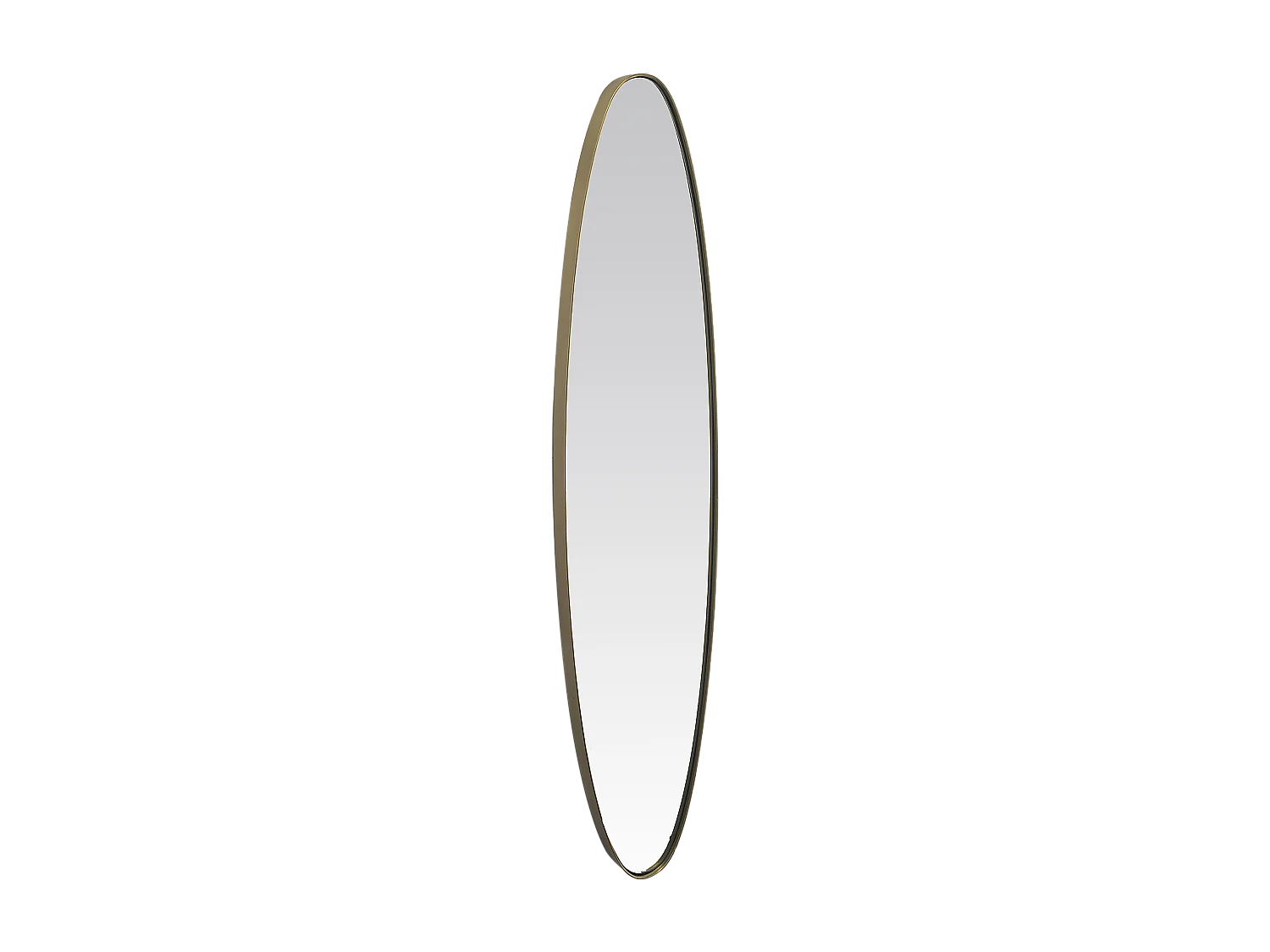 Miroir ovale aux bords fins doré 24x118cm