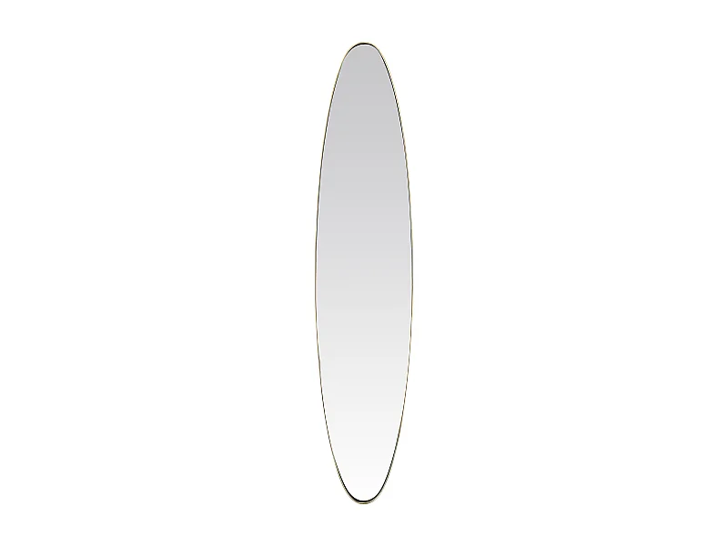 Miroir ovale aux bords fins doré 24x118cm