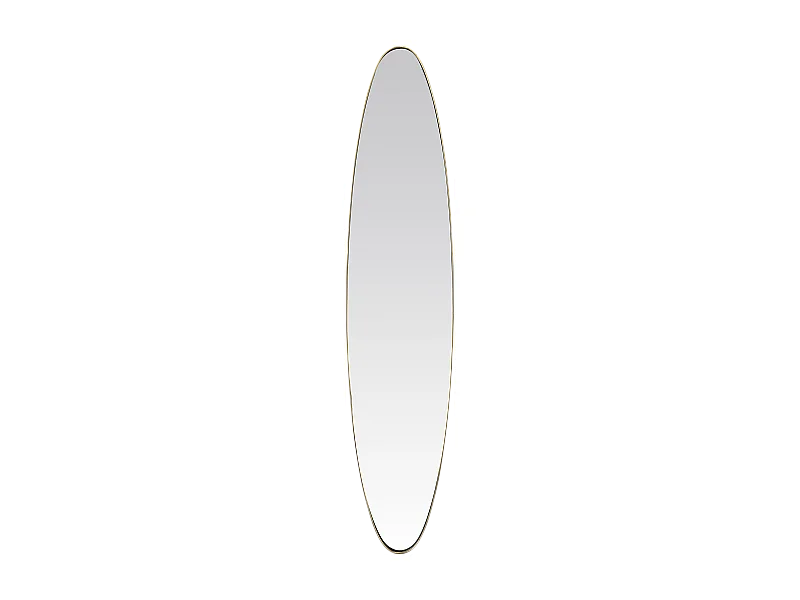 Miroir ovale aux bords fins doré 24x118cm