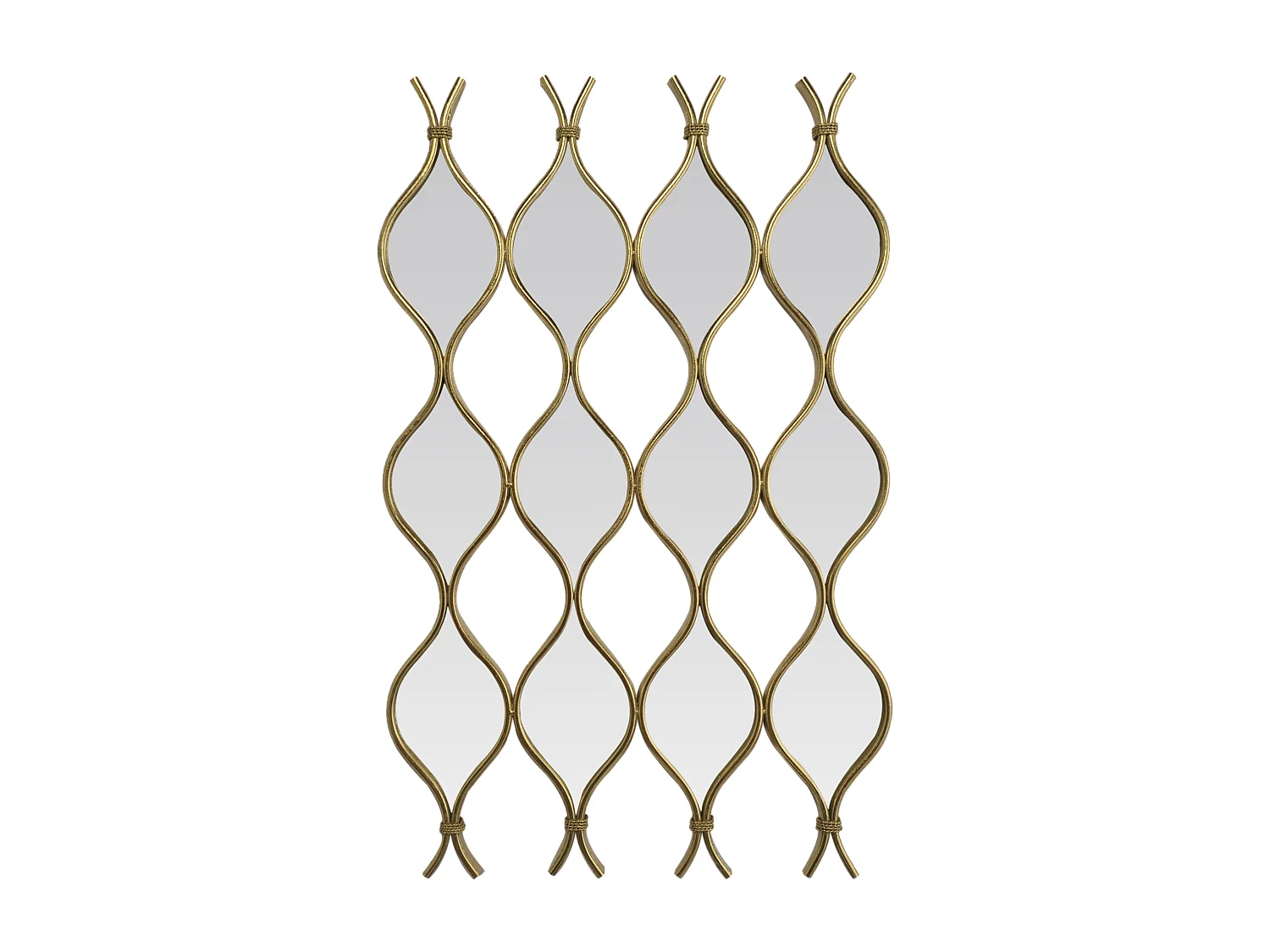 Miroir zig zag en 4 parties métal doré 96,5x62cm