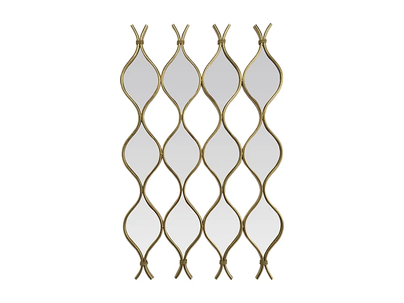 Miroir zig zag en 4 parties métal doré 96,5x62cm
