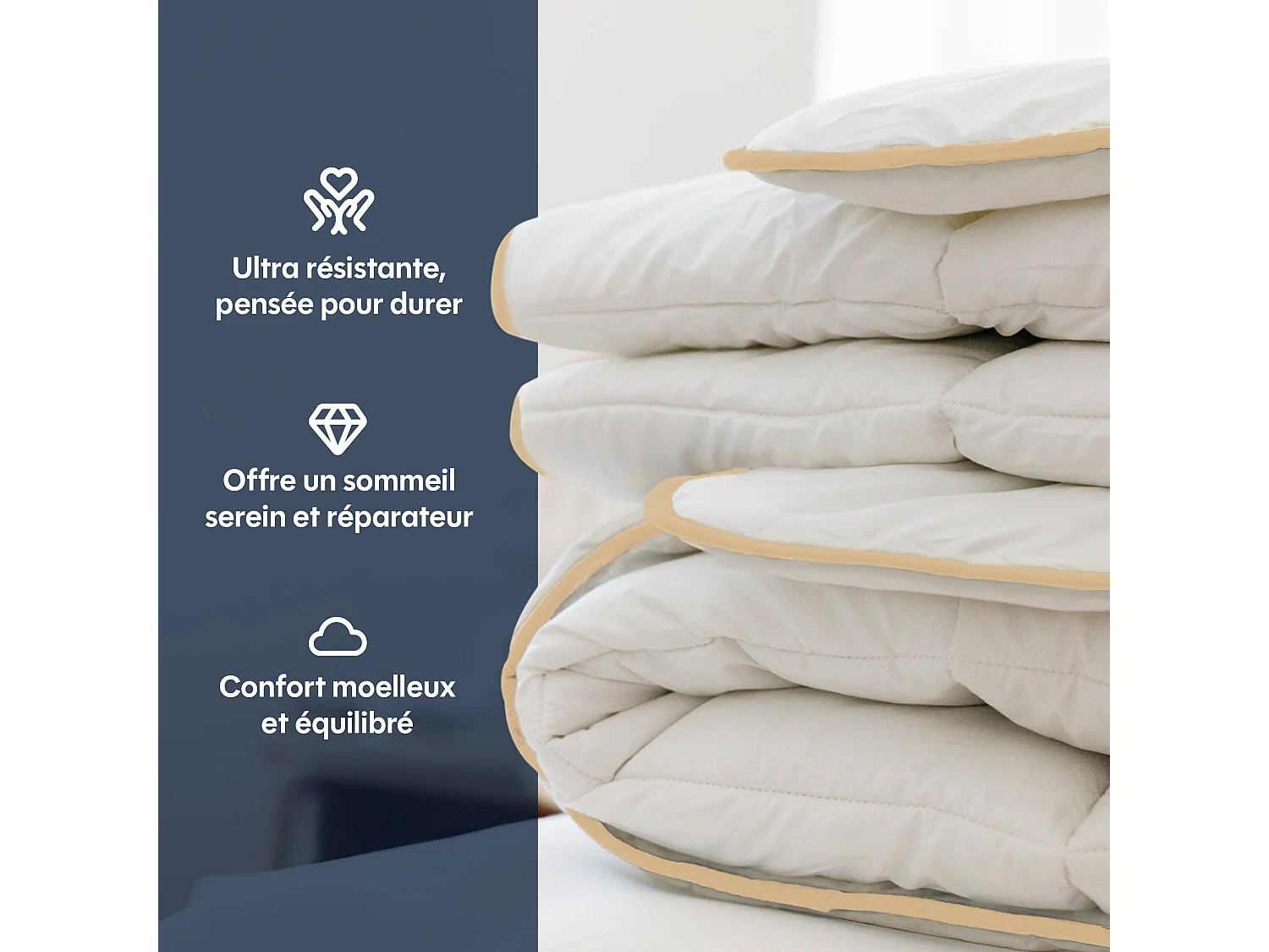 Couette chaude plume de canard 200x200cm