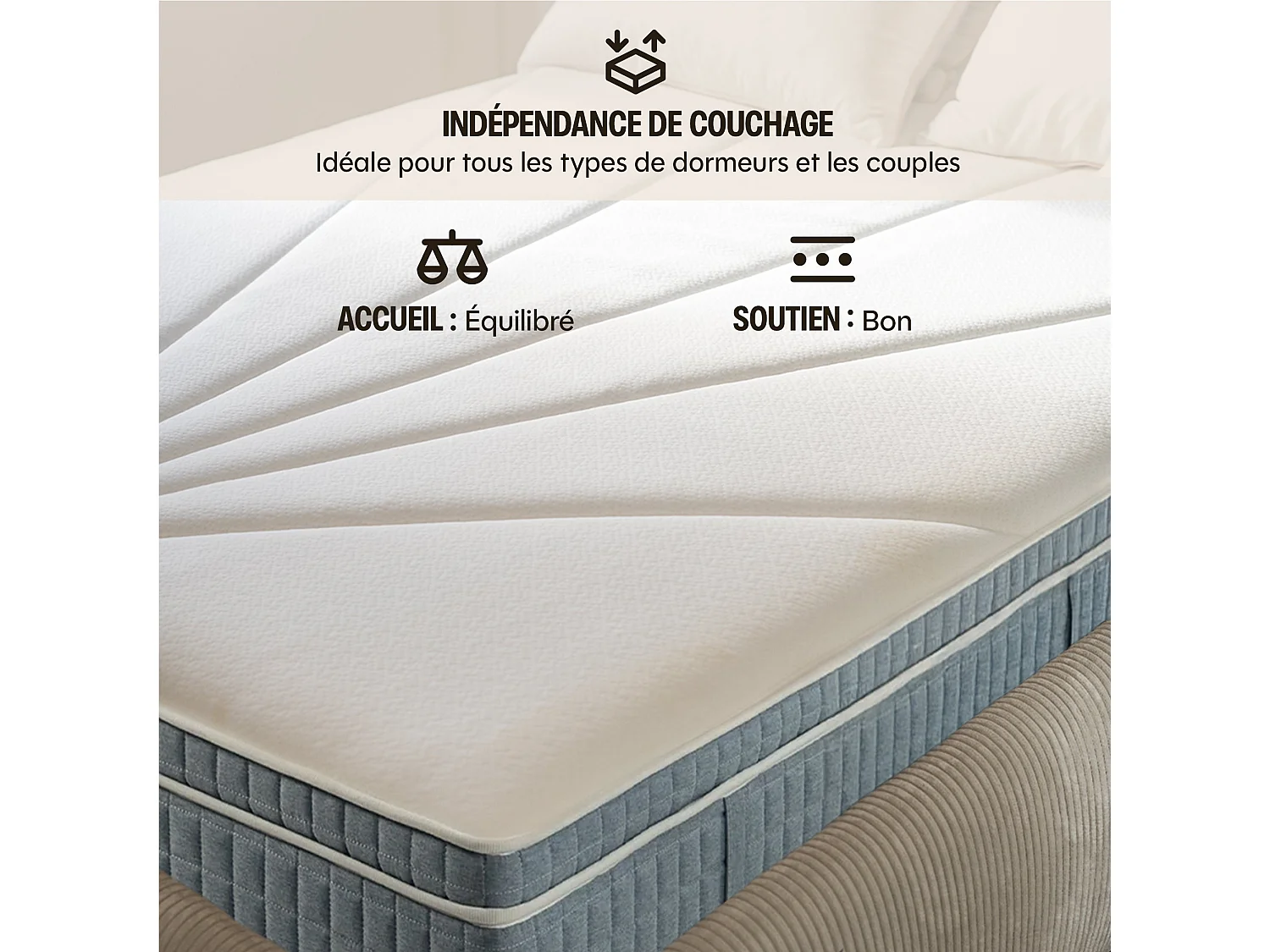 Matelas luxe hybride mémoire de forme 90x190 épais 30cm